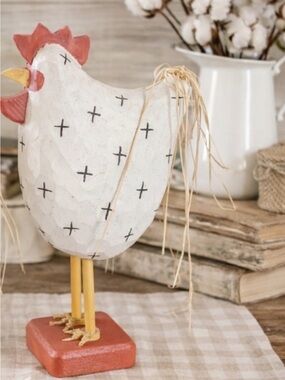 Country Farmhouse Decorative Chicken Figure NEW ITEM Final Sale